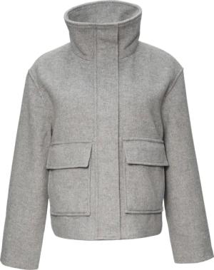 Verkürzte Wolljacke mit aufgesetzten Taschen