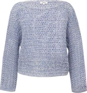 Verkürzter Ajour-Strickpullover in Oversize mit Fledermausärmeln