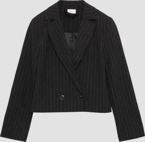 Verkürzter Blazer mit Glitzer-Nadelstreifen