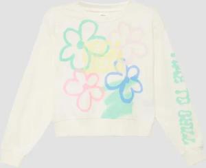 Verkürztes Oversize-Sweatshirt aus Baumwollmix