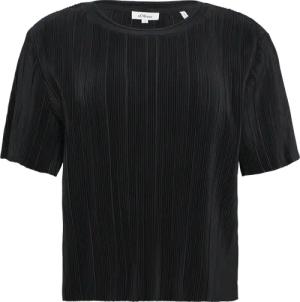 Verkürztes T-Shirt aus Plissee mit Rundhalsausschnitt