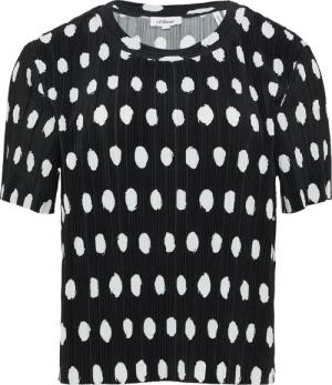 Verkürztes T-Shirt aus Plissee mit Rundhalsausschnitt