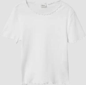 Verkürztes T-Shirt im Slim Fit mit Wellensaum