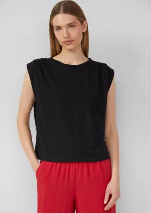 Verkürztes T-Shirt mit Faltendetails