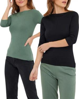 Vero Moda 3/4-Arm-Shirt (Set, 2er-Pack) in Unifarbe