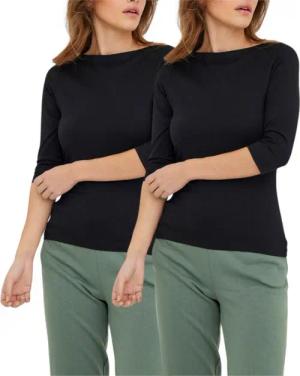 Vero Moda 3/4-Arm-Shirt (Set, 2er-Pack) in Unifarbe