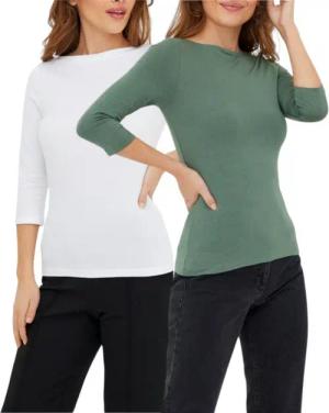 Vero Moda 3/4-Arm-Shirt (Set, 2er-Pack) in Unifarbe