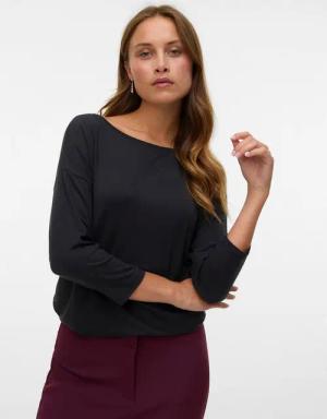 Vero Moda 3/4-Arm-Shirt VMAVA 3/4 TOP JRS GA NOOS Materialmix, regular fit