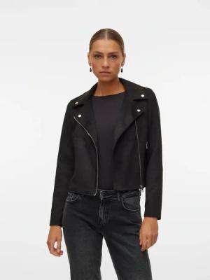Vero Moda Bikerjacke "VMJOSE SHORT FAUX SUEDE JACKET GA NOOS" mit asymetrischem Reißverschluss