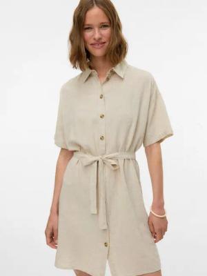 Vero Moda Blusenkleid VMTHEA SS SHORT SHIRT DRESS WVN NOOS Sommerkleid