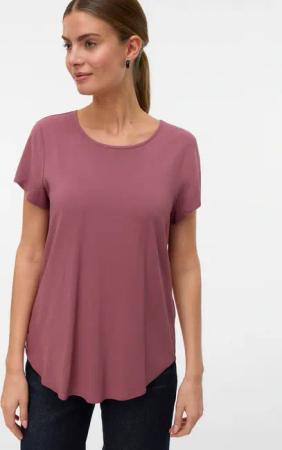 Vero Moda Blusenshirt "VMBELLA SS TOP WVN GA NOOS" Viskosemischung, abgerundeter Saum