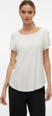 Vero Moda Blusenshirt "VMBELLA SS TOP WVN GA NOOS" Viskosemischung, abgerundeter Saum