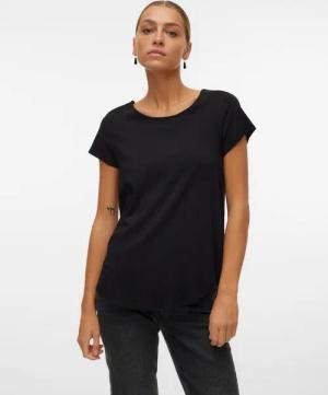 Vero Moda Blusenshirt VMBELLA SS TOP WVN GA NOOS Viskosemischung, abgerundeter Saum