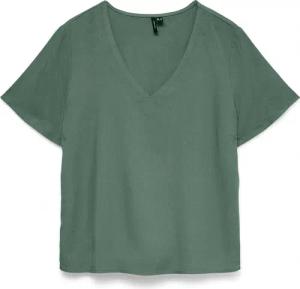 Vero Moda Blusenshirt "VMMYMILO S/S V-NECK TOP WVN GA" mit klassischem Schnitt