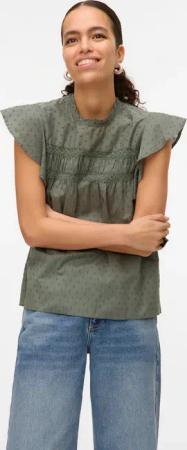 Vero Moda Blusenshirt "VMTRINE SL LACE TOP WVN NOOS" Baumwolle