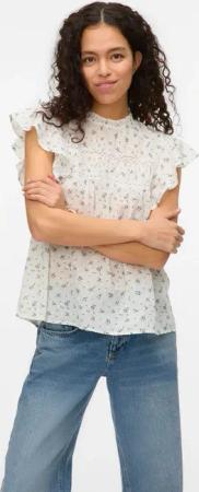 Vero Moda Blusenshirt "VMTRINE SL LACE TOP WVN NOOS" Baumwolle