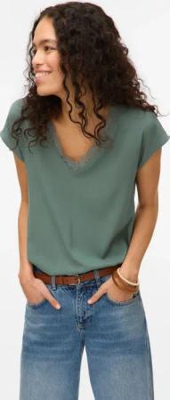 Vero Moda Blusentop "VMBELLA SL LACE TOP WVN GA NOOS" Viskosemischung