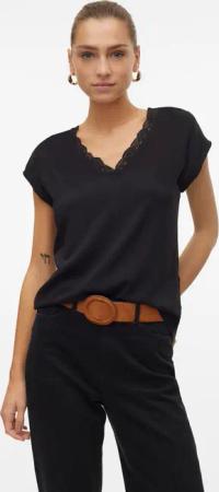 Vero Moda Blusentop "VMBELLA SL LACE TOP WVN GA NOOS" Viskosemischung