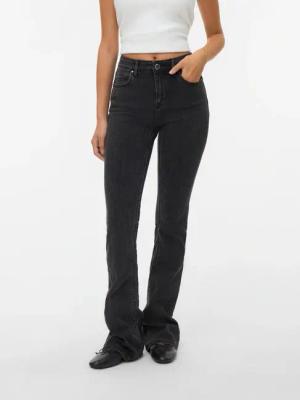 Vero Moda Bootcut-Jeans "VMFLASH MR FLARED JEANS LI170 GA NOOS" Baumwollmischung mit Stretch, regular waist, bootcut fit
