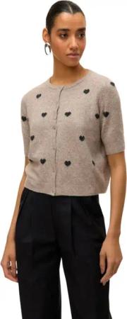 Vero Moda Cardigan Leichter Cardigan mit 2/4-Ärmel und Herzmotiv