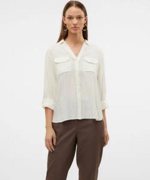 Vero Moda Hemdbluse VMBUMPY LS GLITTER SHIRT WVN GA NOOS mit Glitzereffekt