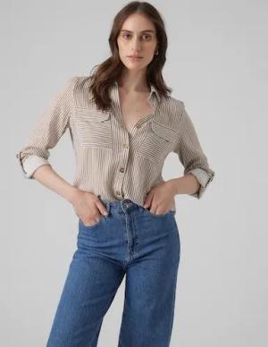 Vero Moda Hemdbluse VMBUMPY L/S SHIRT NEW WVN GA NOOS Viskose, regular fit