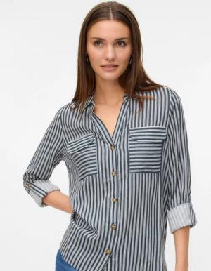 Vero Moda Hemdbluse VMBUMPY L/S SHIRT NEW WVN GA NOOS Viskose, regular fit