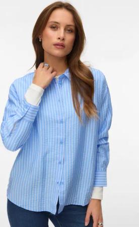 Vero Moda Hemdbluse "VMKAJA LS SHIRT WVN" mit Streifen