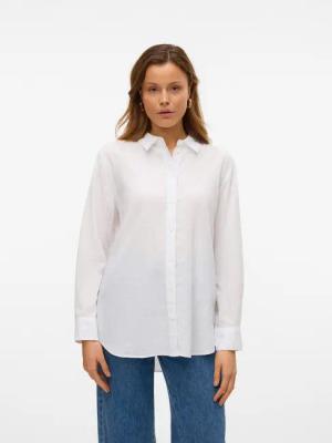 Vero Moda Hemdbluse VMLINN LINEN LS SHIRT WVN NOOS hochwertige Qaulität mit Leinen
