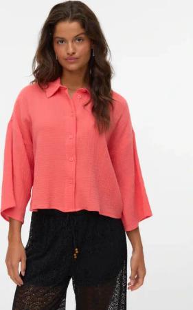 Vero Moda Hemdbluse "VMNATALI CROP SHIRT WVN NOOS" Baumwolle, loose fit