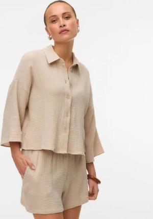 Vero Moda Hemdbluse VMNATALI CROP SHIRT WVN NOOS Baumwolle, loose fit