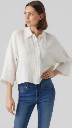 Vero Moda Hemdbluse VMNATALI CROP SHIRT WVN NOOS Baumwolle, loose fit