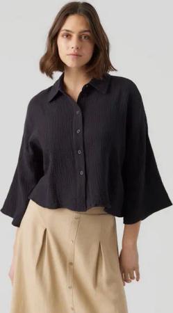 Vero Moda Hemdbluse VMNATALI CROP SHIRT WVN NOOS Baumwolle, loose fit