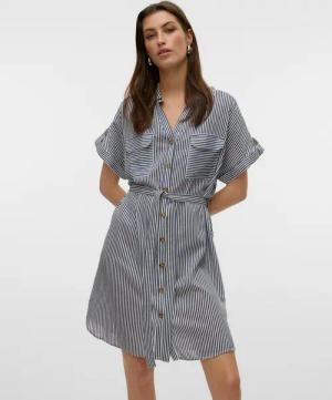Vero Moda Hemdblusenkleid VMBUMPY SS SHORT SHIRT DRESS WVN GA NOOS Viskose, loose fit