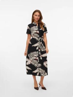 Vero Moda Hemdblusenkleid VMEASY JOY S/S LONG SHIRT DRESS WVN GA Sommerkleid