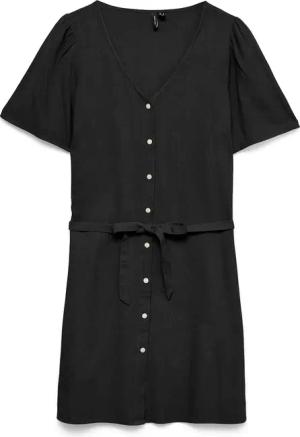 Vero Moda Hemdblusenkleid "VMMYMILO 2/4 SHORT SHIRT DRESS WVN GA" mit Taillengürtel