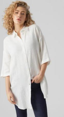 Vero Moda Hemdblusenkleid VMNATALI 3/4 LONG OVERSHIRT NOOS Sommerkleid, mit 3/4 Ärmel