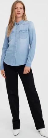 Vero Moda Jeansbluse "VMMARIA LS DENIM SLIM SHIRT MIX NEW"
