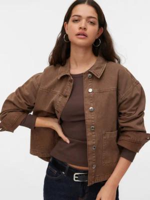 Vero Moda Jeansjacke VMJAMIE LS DENIM SHACKET MIX NOOS Baumwollmischung