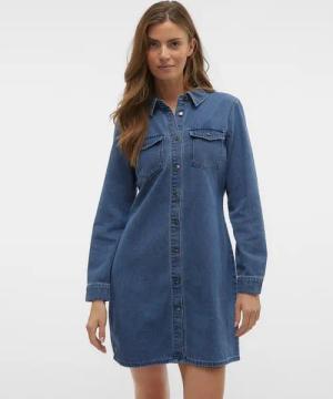 Vero Moda Jeanskleid VMJENNIE LS SHORT DENIM DRESS GA NOOS