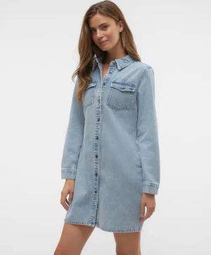 Vero Moda Jeanskleid VMJENNIE LS SHORT DENIM DRESS GA NOOS