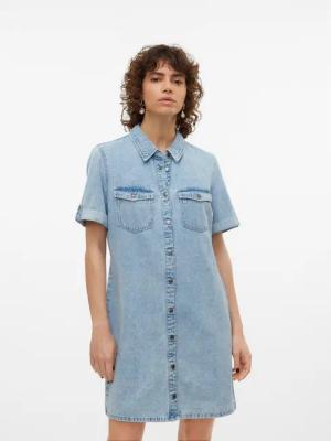 Vero Moda Jeanskleid VMJENNIE SS SHORT DENIM DRESS NOOS