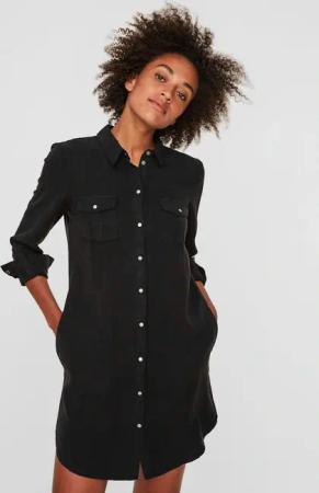 Vero Moda Jeanskleid "VMSILLA" Brusttaschen  Eingrifftaschen