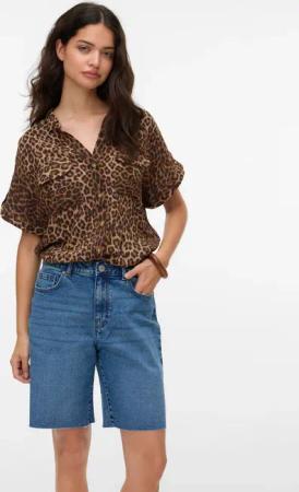 Vero Moda Kurzarmbluse "VMBUMPY SS SHIRT AOP WVN GA NOOS" Viskose, regular fit