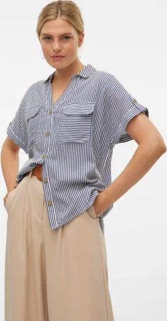 Vero Moda Kurzarmbluse "VMBUMPY S/S SHIRT WVN GA NOOS" Viskose, regular fit