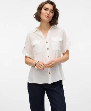Vero Moda Kurzarmbluse VMBUMPY S/S SHIRT WVN GA NOOS Viskose, regular fit