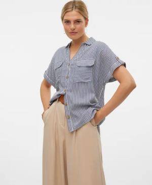 Vero Moda Kurzarmbluse VMBUMPY S/S SHIRT WVN GA NOOS Viskose, regular fit