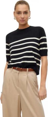 Vero Moda Kurzarmpullover moderner Pullover mit Streifenmuster