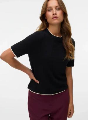Vero Moda Kurzarmpullover "VMBREEZE SS O-NECK PULLOVER BOO"