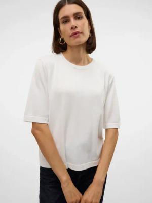 Vero Moda Kurzarmpullover "VMSILJE 2/4 O-NCK OVERSIZE PULL GA NOOS" Viskosemischung, oversize